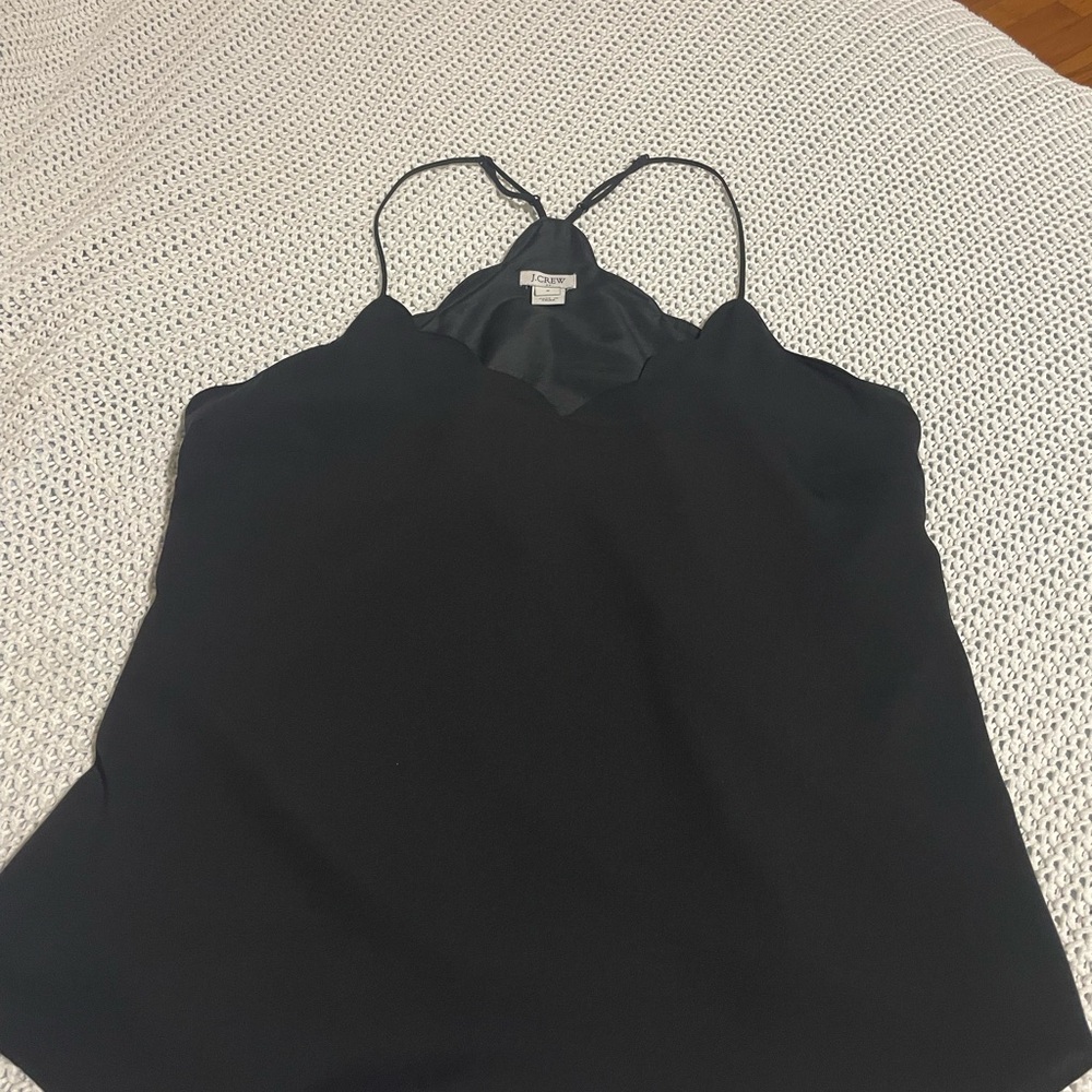 J. Crew Black scallop Camisole Top